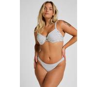 Hunkemöller Highleg Bikini Bottom Stripes White XS