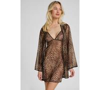 Hunkemöller Leopard Mesh Kimono Black XS/S