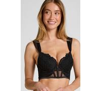 Hunkemöller Whitney Padded Underwired Longline Push-Up Bra Black 36C