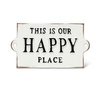 Hunky Dory Gifts This Is Our Happy Place Cast Iron Door Plaque Garden Gate Wall Sign Patio Decor