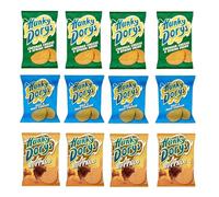 Hunky Dorys Buffalo, Cheese & Onion and Salt and Vinegar Assorted Crisps (12 x 25g bags)