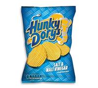 Hunky Dorys Salt and Malt Vinegar Flavour Crinkle Cut Potato Crisps Box, 50 x 45g