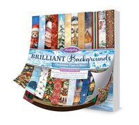Hunkydory - Brilliant Backgrounds - Christmas Time is Here 8" x 8" Paper Pad - BBPAD107