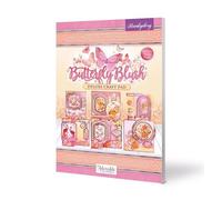 Hunkydory Crafts Deluxe Craft Pad - Butterfly Blush: 20-Sheet A4 Craft Kit - 4 Topper Sets, Foiled & Die-Cut Toppers, Cardstock & Inserts