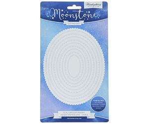 Hunkydory Moonstone Cutting Dies - Scalloped & Straight Edged Nesting Dies - Ovals