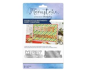 Hunkydory Moonstone - Double Style Sentiments - Merry Christmas Die Set - MSTONE1149
