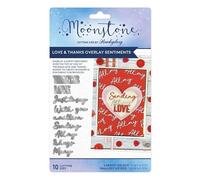 Hunkydory Moonstone - Love and Thanks Overlay Sentiments - Craft Die Set - MSTONE1082