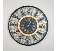 Hunlostten Large Wall Clocks 26 Inch with Roman Numerals, Silent Non Ticking, Round, Wood, Vintage Wall Clock for Living Room, Kitchen, Bedrooms Office Decoration