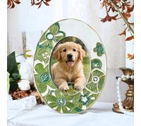 Hunlostten Vintage 3.5X5 Photo Frame with Stand - Oval Picture Frame Decorative Tabletop Display for Home Decor, Gifts, Cherished Memories