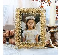 Hunlostten Vintage 4X6 Photo Frame with Stand - Rectangle Picture Frame Decorative Tabletop Display for Home Decor, Gifts, Cherished Memories