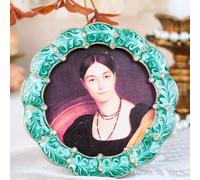 Hunlostten Vintage Photo Frame with Stand - Round Picture Frame Decorative Tabletop Display for Home Decor, Gifts, Cherished Memories