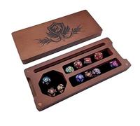 Hunmor Dice Box, Wooden Dice Box, DND Dice Board, 24 x 10 cm | Cube mat with cube plate, cube tray and storage container ideal for dungeon and dragon (D&D)