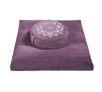 hunnidspace Meditation Cushion with Washable Premium Velvet Cover,100% Memory Foam Square Floor Cushion and Buckwheat Cushion Seating for Adults and Children Sitting, Yoga, Reading (Purple Bundle)