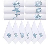 HunnmingRe 12 Pcs Last Toast on The Coast Bridal Shower Cloth Napkins Bachelorette Decorations 17x17 Inch 100% Cotton Soft Embroidered Table Dinner Napkin for Bridal Shower Bachelorette Supplies