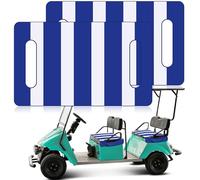 HunnmingRe 2 Pcs Microfiber Golf Cart Seat Cover American Flag Golf Blanket Portable Cushion Cover for Cart Independence Day Accessories (Blue and White Striped Style)