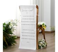 HunnmingRe Reserved Wedding Chair Sign Banner in Loving Memory Reserved Signs for Wedding with Love from Heaven Cotton Linen 15'' x 50'' Save a Seat for Someone in Heaven Be There(White,Seat)