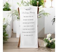 HunnmingRe Reserved Wedding Chair Sign Banner in Loving Memory Reserved Signs for Wedding with Love from Heaven Cotton Linen 15'' x 50'' Save a Seat for Someone in Heaven Be There(White,Witness)