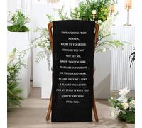 HunnmingRe Reserved Wedding Chair Sign Banner in Loving Memory Reserved Signs for Wedding with Love from Heaven Cotton Linen 15'' x 50'' Save a Seat for Someone in Heaven Be There(Black,Serious)