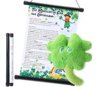 HunnmingRe St. Patrick's Day Party Game Pass The Four-Leaf Clover Game Include Hanging Left Right Story with Plush Four-Leaf Clover Irish Party Supplies Classroom Activities Family