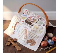 HunnmingRe Traditional Pascha Feast Easter Basket Cover Table Decoration Easter Religious Gift Traditional Orthodox Pascha Basket Item Meaning Cotton Towels Communion Prosphora Gr hristian Altar