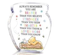 Hunny Pot Shape Acrylic Winnie Nursery Shelves Decor Pooh Quotes Desk Sign Classroom Decor, Friendship Gifts for Women Inspirational Birthday Graduation Gifts for Women Best Friend Mom Sister