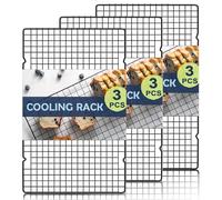 Hunnycook 15.8”×9.8” Cooling Rack, 3 Stainless Steel Baking Rack, Oven Safe Cooling Racks for Baking, Black Roasting Rack & Cake Rack & Cookie Cooling Rack, Baking Accessories Grilling and Drying