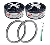 Hunnycook 5-Piece Replacement Parts for NutriBullet 600w / 900w Blade Series - 2X Extractor Blade, 2X Silicone Sealing Gaskets and Crochet Hook Compatible with Blender Nutribullet Replacement Parts