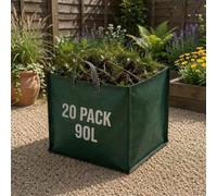 HUNNYGOODS Garden Waste Bags 90 Litre - Heavy Duty Reusable Garden Sacks with Strong Carry Handles - Industrial Green Waste Bags for Leaves, Grass, Hedge Cuttings & Rubble - Multi Pack Options (20)