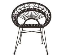 hunor black kubu rattan chair with black iron legs