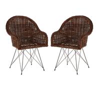 hunor natural croco rattan chair in pair