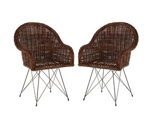 hunor natural croco rattan chair in pair