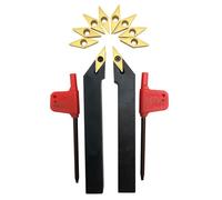 Hunricho 2pcs 1/2" Indexable Metal Lather Turning Tool Holder Boring Bars with VCMT110304/VCMT32.51 Carbide Turning Inserts,VCMT Insert Mutilayer Coated CNC Lathe Replacement Cutters Inserts