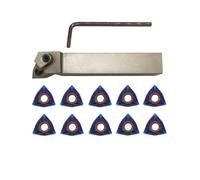 Hunricho 3/4" 20mm Right Cutting CNC Lathe Carbide Excircle Turntable Tool Holder Bit Set MWLNR2020K08 with 10pcs WNMG080408 Carbide Indexable Inserts