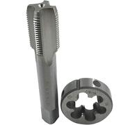 Hunricho 7/8”-16 7/8”-18 7/8”-20 7/8”-24 7/8”-27 7/8”-28 7/8”-32 UNS UN UNEF HSS Tap and Die Set，UNEF Machine Thread Tap and UNS Round Thread Die Right Hand (7/8”-16 UN)