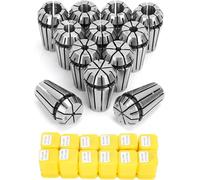 Hunricho12pcs ER16 Spring Collet Set for CNC Engraving Machine and Milling Lathe Tool Workholding Engraving Collets including 1/32"1/16"3/32"1/8"5/32"3/16"7/32"1/4"9/32"5/16"11/32"3/8" (12pc ER16)