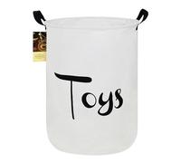 HUNRUNG Laundry Hamper,Large Canvas Fabric Lightweight Storage Basket Toy Organizer Dirty Clothes Collapsible Waterproof for College Dorms, Children Bedroom,Bathroom(Round-toys)