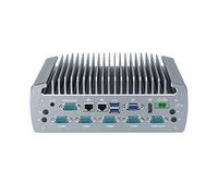 HUNSN Fanless Industrial Computer, Mini PC, I5 6200U, IX06, 4PIN Phoenix, 10PIN GPIO Phoenix, HDMI, VGA, 2 x LAN, 6 x COM, 2 x SIM Slot, 9 to 36V, Barebone, NO RAM, NO Storage, NO System