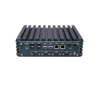 HUNSN Fanless Industrial PC, Mini Computer, IPC, Core I5 1235U, IX12, Wi-Fi 6, BT 5.2, 4 x HDMI, 2 x LAN, 4 x COM COM1/2 for RS232/RS485, TPM2.0, Barebone, NO RAM, NO Storage, NO System