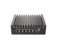 HUNSN Micro Firewall Appliance, Mini PC, Mikrotik, OPNsense, VPN, Router PC, U300, RS53, AES-NI, 6 x Intel 2.5GbE I226-V, COM, HDMI, DP, Type-C, 8G RAM, 256G SSD