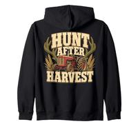 Hunt After Harvest Vintage Tractor Farming Zip Hoodie
