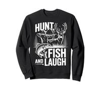 Hunt Fish And Laugh Compound Bowhunter Bow Hunting Archery Sweatshirt