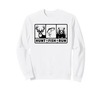 Hunt Fish Run - Hunting Fishing Grizzly Bear Sweatshirt