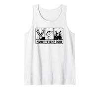 Hunt Fish Run - Hunting Fishing Grizzly Bear Tank Top