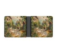 Hunt Goats Ducks Leather Wallets for Men Slim Bifold Wallet Credit Card Holder Front Pocket Wallets