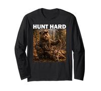 Hunt Hard Bear Hunter Hunting Life Deer Duck Hunting Shirt Long Sleeve T-Shirt