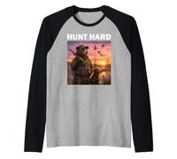 Hunt Hard Bear Hunter Hunting Life Deer Duck Hunting Shirt Raglan Baseball Tee