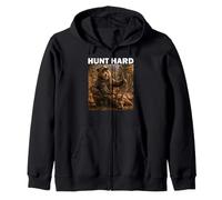 Hunt Hard Bear Hunter Hunting Life Deer Duck Hunting Shirt Zip Hoodie