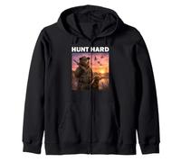 Hunt Hard Bear Hunter Hunting Life Deer Duck Hunting Shirt Zip Hoodie