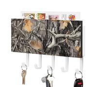 Hunt Hunting Camouflage Pattern Cute Key Holder for Wall with 5 Hooks Letter Coat Rack Home Decor 4.3 × 7.1 Inch
