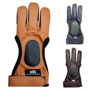 Hunt & S ow Leather Three Finger Archery Glove for Recurve & Compound Bow - Finger Tab Accessory